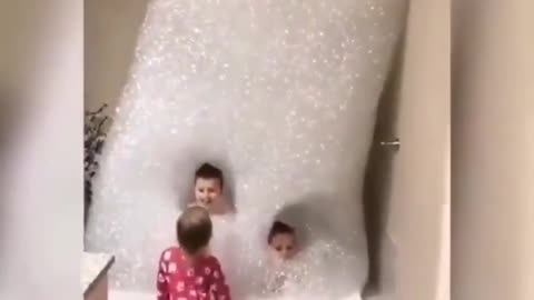 When I dropped the bath foam into the water