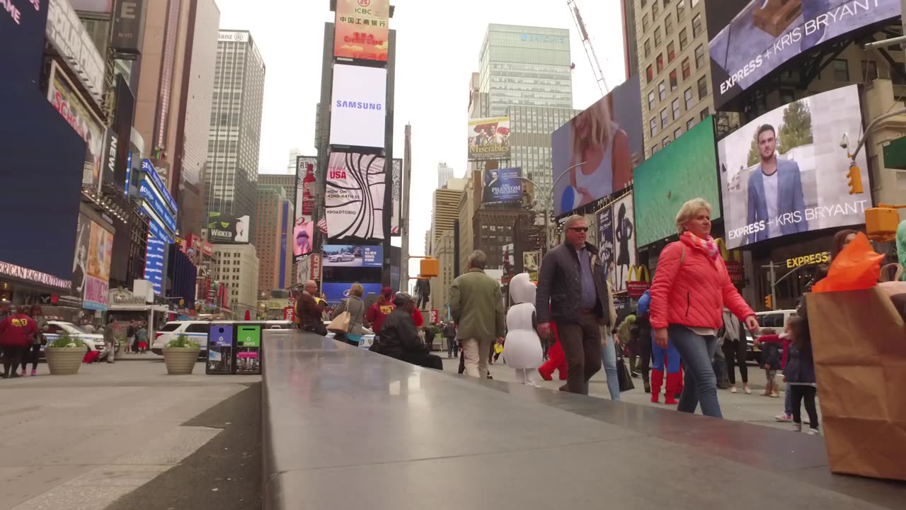 The Busy And Historic Times Square In New York