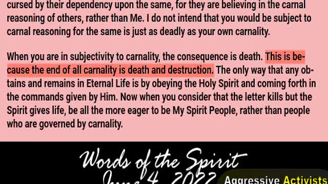 Words of the Spirit. June 4 2022
