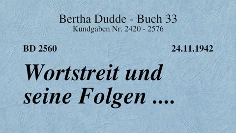 BD 2560 - WORTSTREIT UND SEINE FOLGEN ....