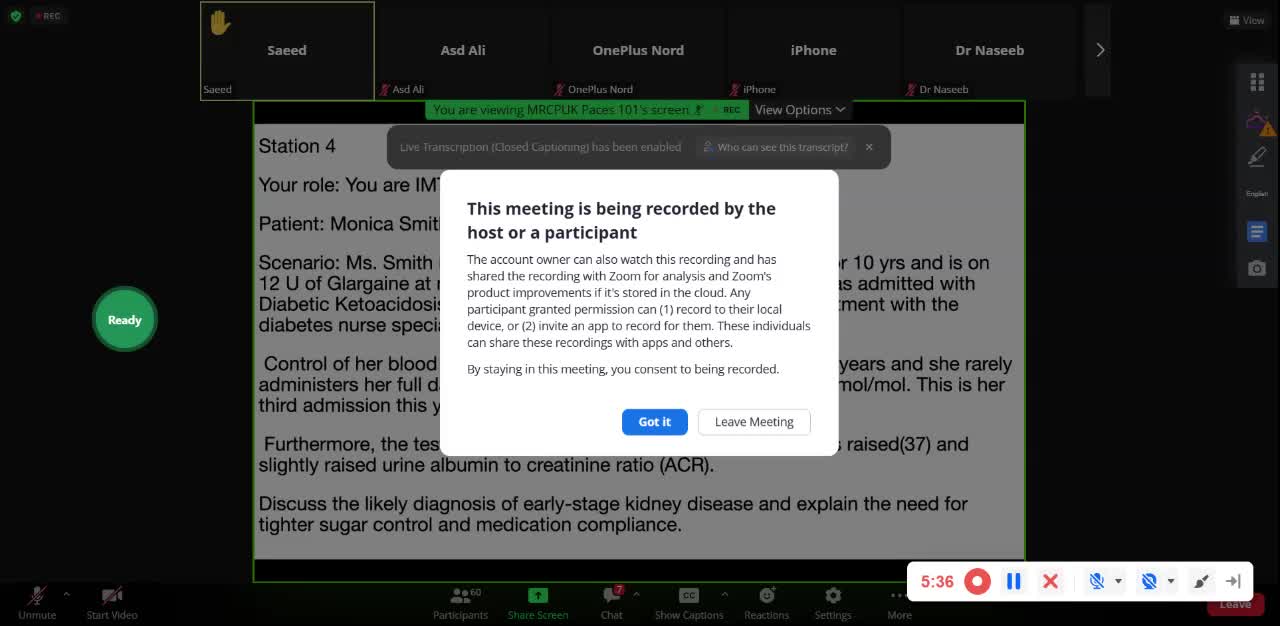 ST4.Talk to a 22 year old lady with uncontrolled T1DM with HBA1C 10 and microalbuminuria