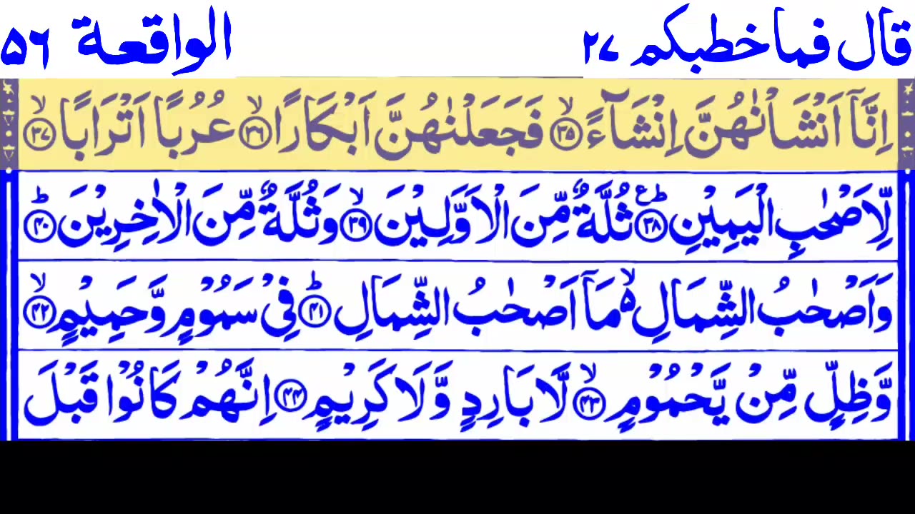 Soreh Waqiya Voice By Qari Noreen Muhammad Siddiq