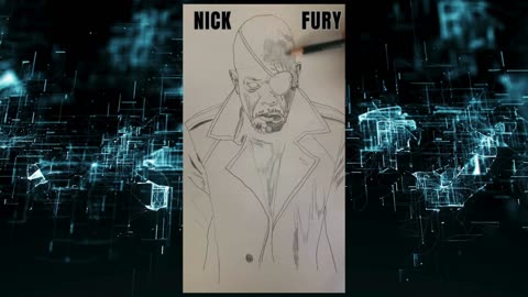 Nick Fury timelapse drawing