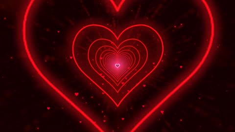 115. Heart Tunnel❤️Red Heart Background Neon Heart Background Video Wallpaper Heart [4 Hours]