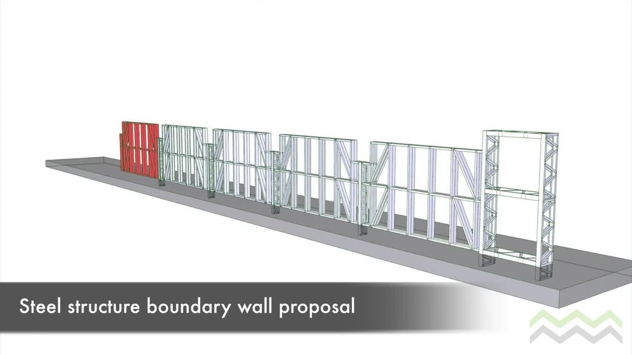 Steel structure boundary wall