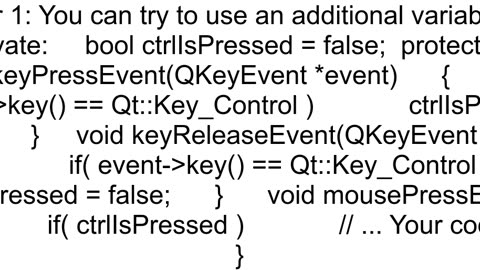 CtrlLeft mouse click event capture Qt