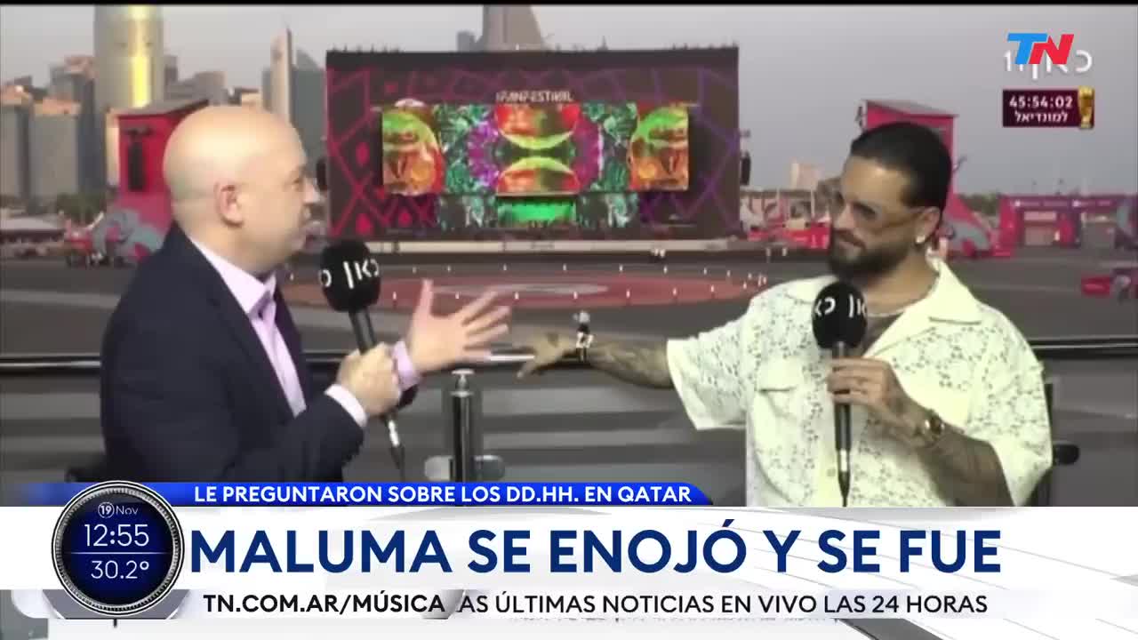 MUNDIAL QATAR 2022: En una entrevista Maluma se enojó y se fué