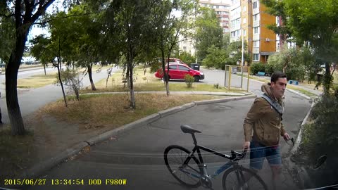 Cyclist Brakes Way Too Hard