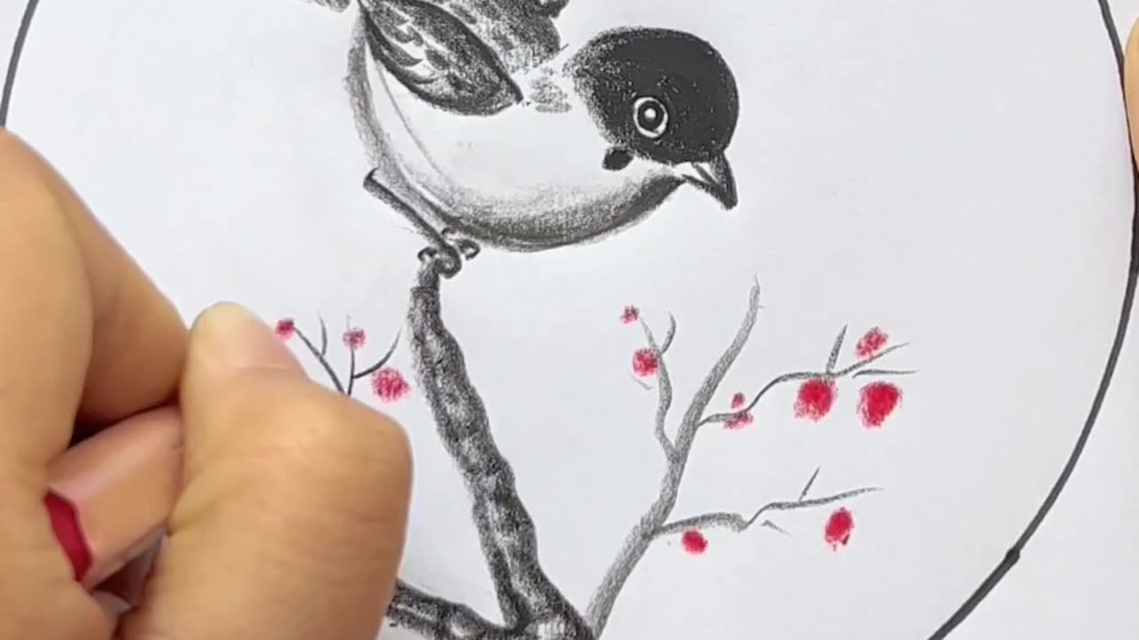 How To Draw Sparrow In Hand Made Painting #rumble