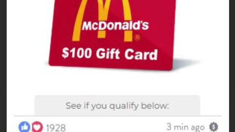 🎁🎁 Grab Your McDonald's $100 Gift Card RIGHT NOW 🎁🎁 OFFER IS VALID FOR US CITIZENS ONLY 🔔🔔