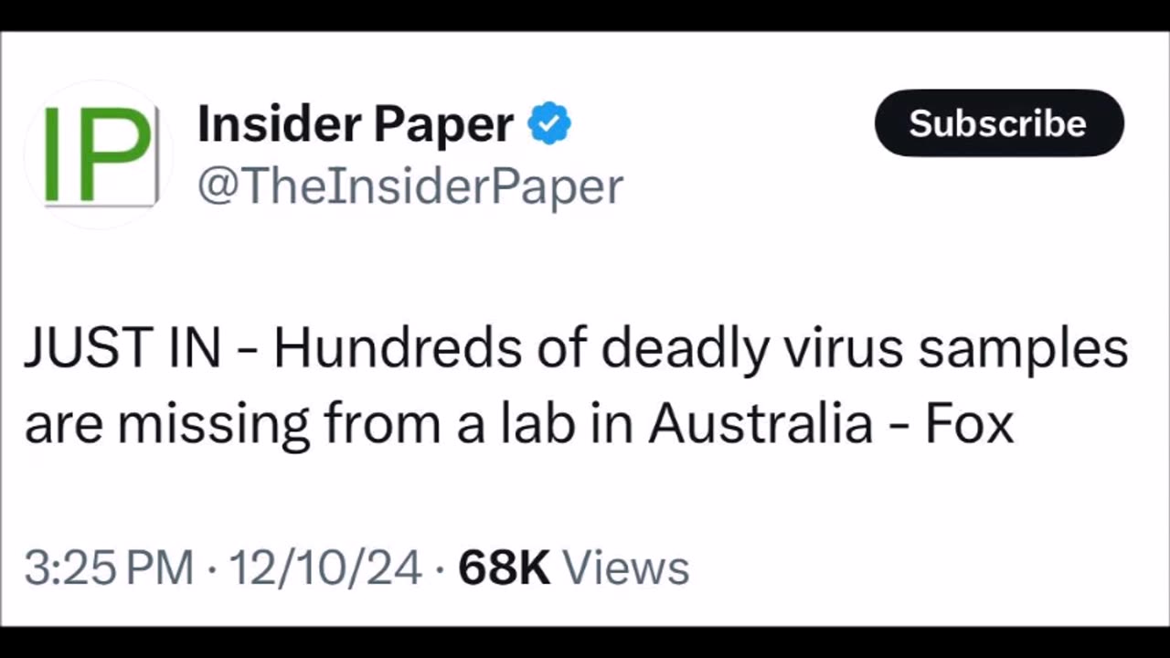 Missing deadly virus samples...