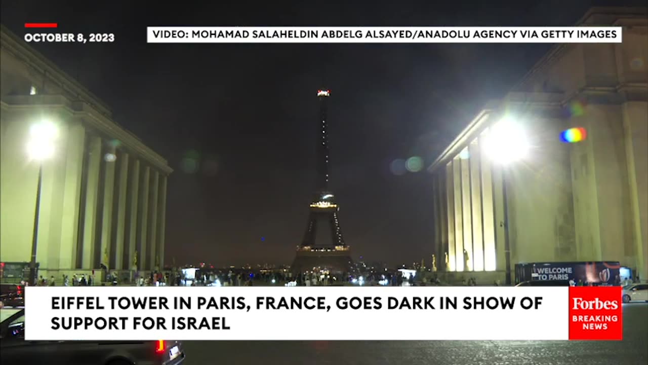 Eiffel Tower In Paris, France, Goes Dark In Show Of Support For Israel