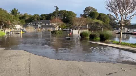 Flooding in Santa Cruz, CA Due To Tonga Volcano