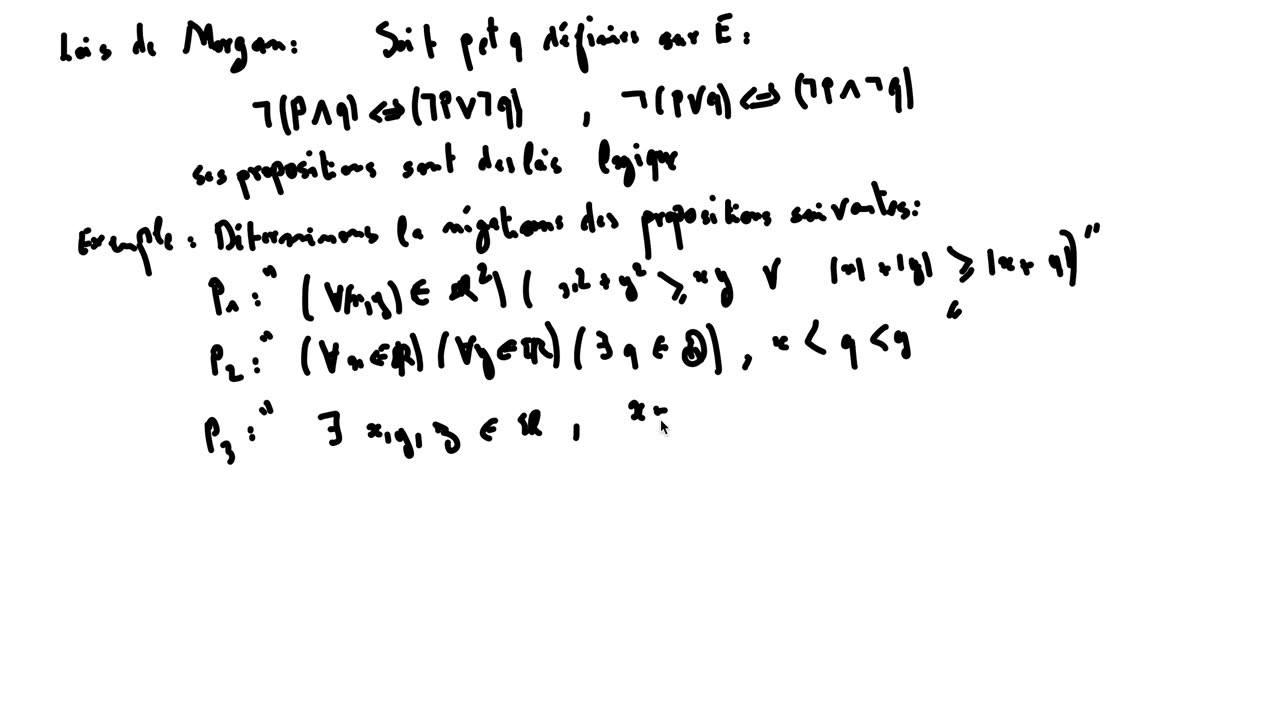 1SM 1 notions de logique 14 lois de morgan
