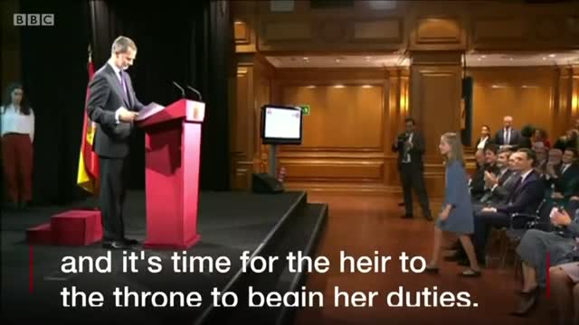 Spain's princess delivers her first speech - BBC News