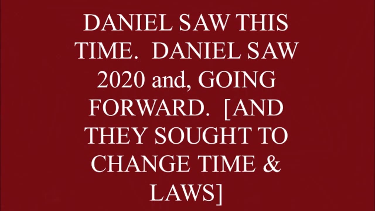 DANIEL SAW THIS TIME: DANIEL SAW 2020 and, GOING FORWARD-->