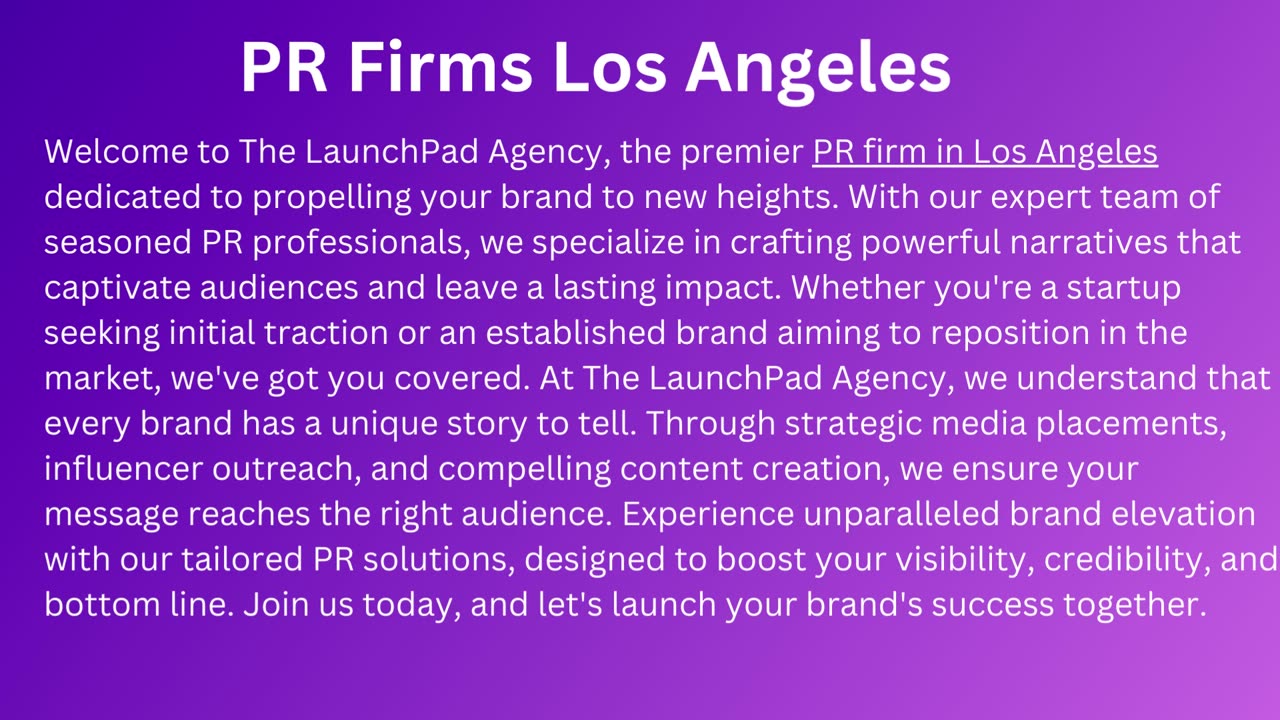 PR firms los Angeles