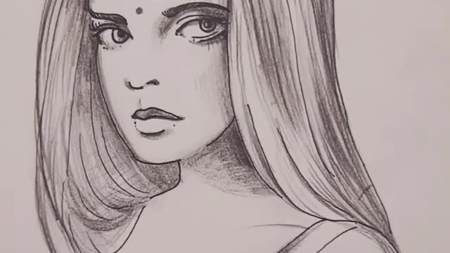 Pen Sketch a female face