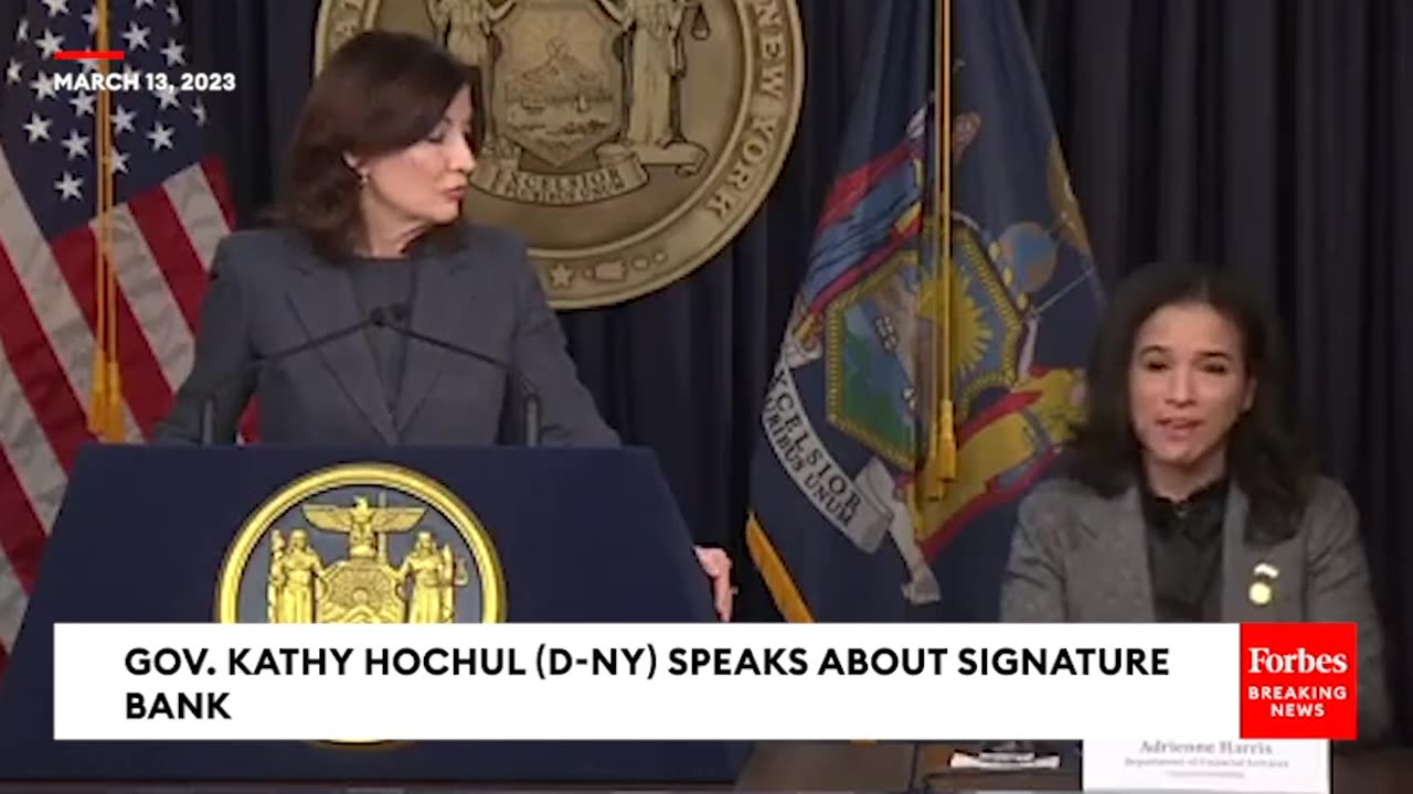 JUST IN- New York Gov. Kathy Hochul Gives Update On Signature Bank