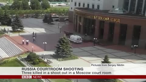 Moscow court shooting: Three killed as defendants attack officers - BBC News