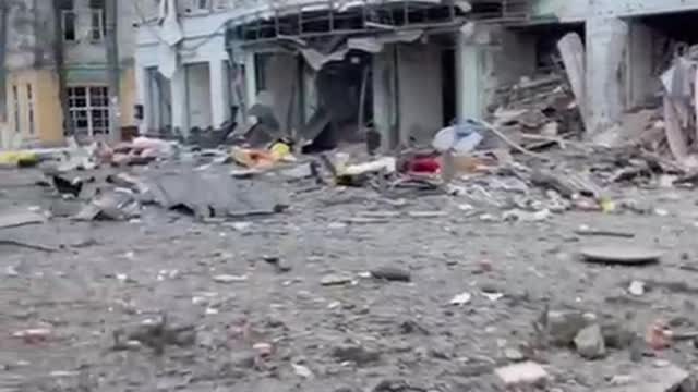 The consequences of shelling and strikes in Akhtyrka in the Sumy region