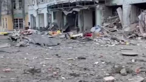 The consequences of shelling and strikes in Akhtyrka in the Sumy region