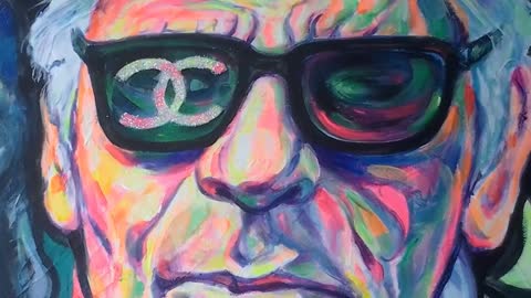 Pop Art Portrait KARL LAGERFELD by German Artist Margarita Kriebitzsch 25. Juli 2016