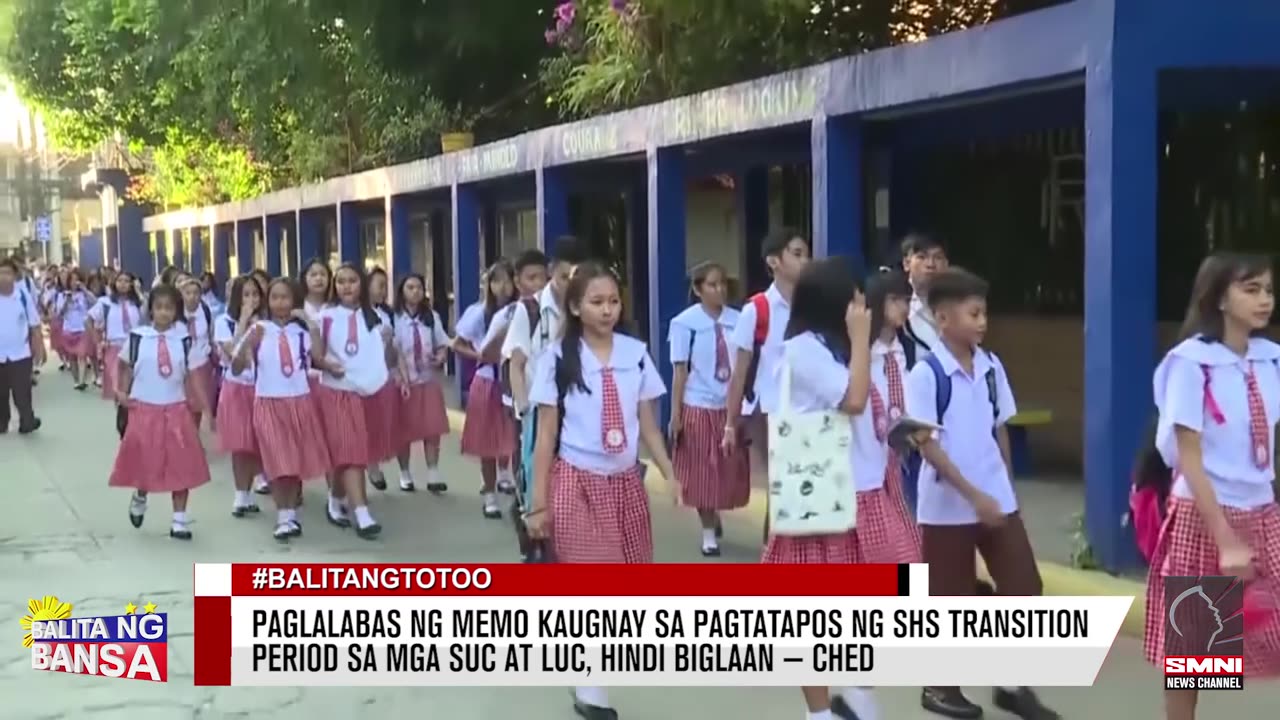 Paglalabas ng memo kaugnay sa pagtatapos ng SHS transition period sa mga SUC at LUC, hindi biglaan