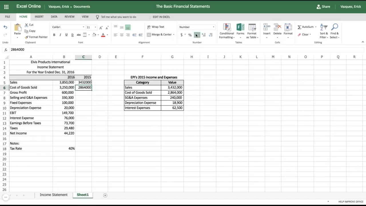 Excel Tutorial_ How to Create an Income Statement