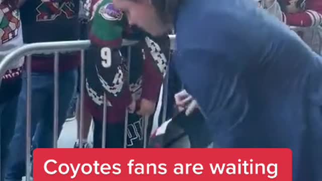 Coyotes fans are SHOWING OUT before the first ever game at Mullett Arena! (🎥 @nhlcoyotes)