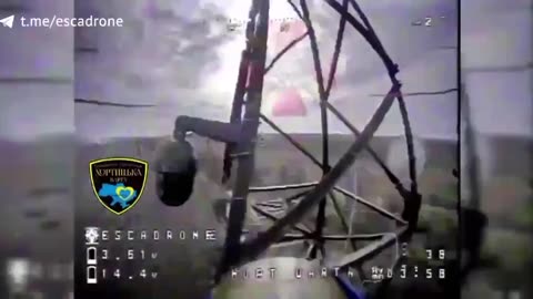 Ukrainian Kamikaze Drone Smashes into Russian Coms Tower