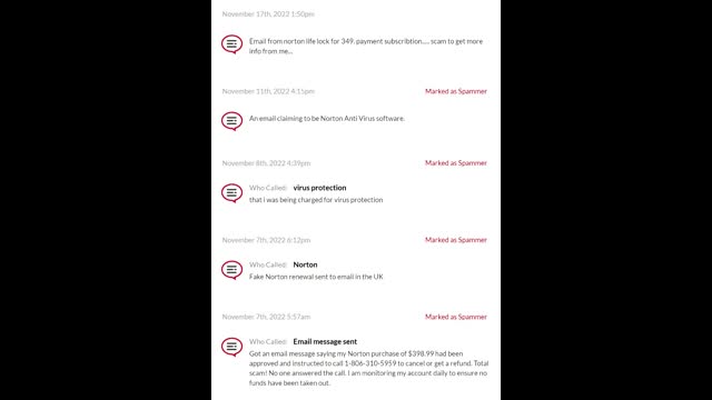 Three Outgoing Calls To Alleged Norton: (806) 310-5959, 11/25/22