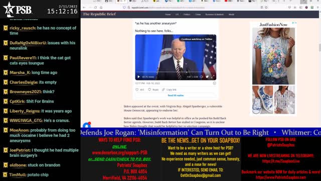 2022-02-11 15:00 EST - The Common Sense Show: Patriot Line Friday with Derek, PATRIOTski & Glry Anon