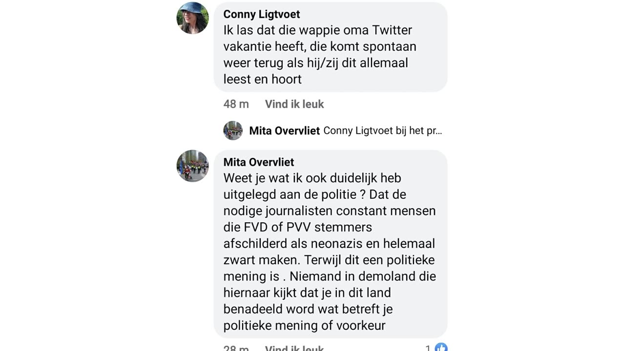 RESERVE NEONAZI FVD MITA OVERVLIET ZIT WEER KEIHARD TE LIEGEN. ZE IS GEEN VERRADER