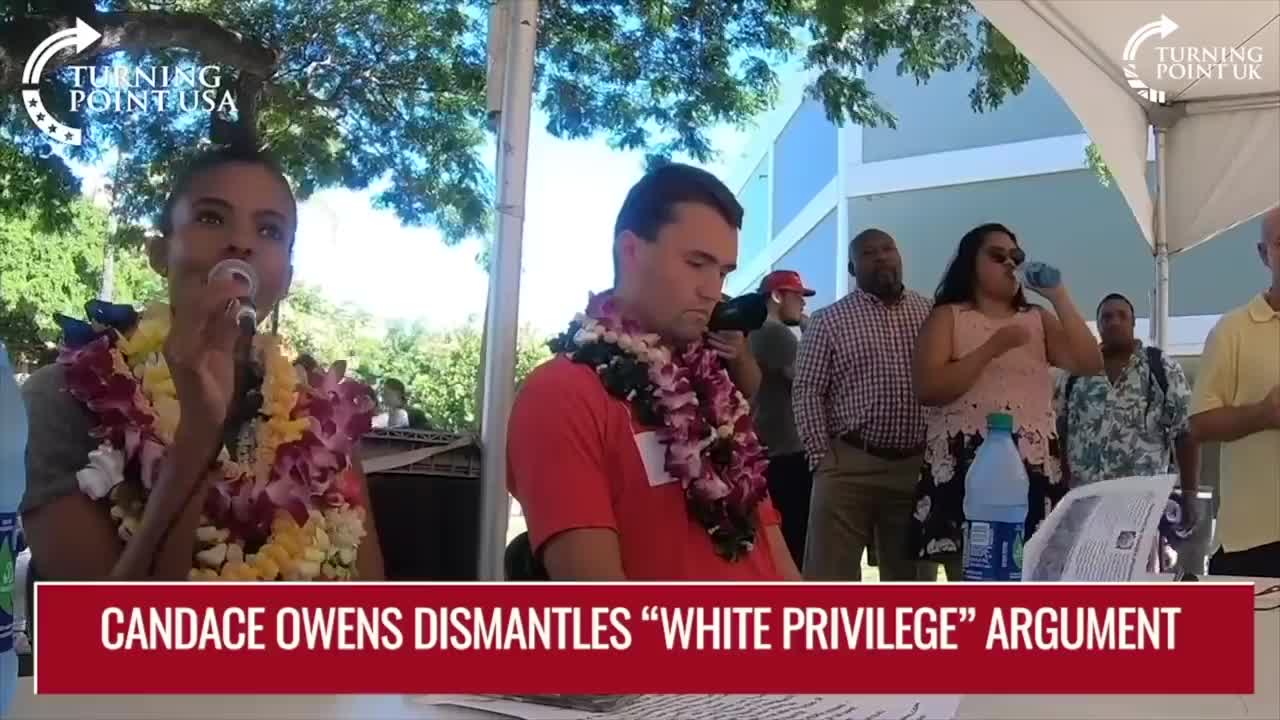 Candace Owens talks to while liberal who shouts at her about what's best for blacks