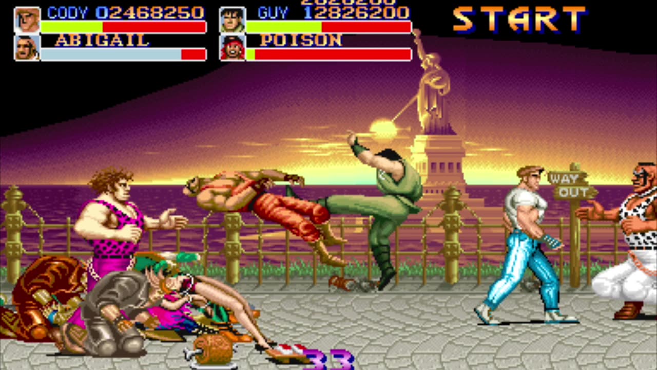 Final Fight AE Mad Gear's City Hack, 1CC, 2P Cody and Guy