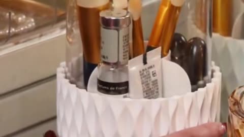 360 Rotating Makeup Brush Organizer
