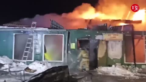 Strong fires in Russia at night - 13 dead, some missing