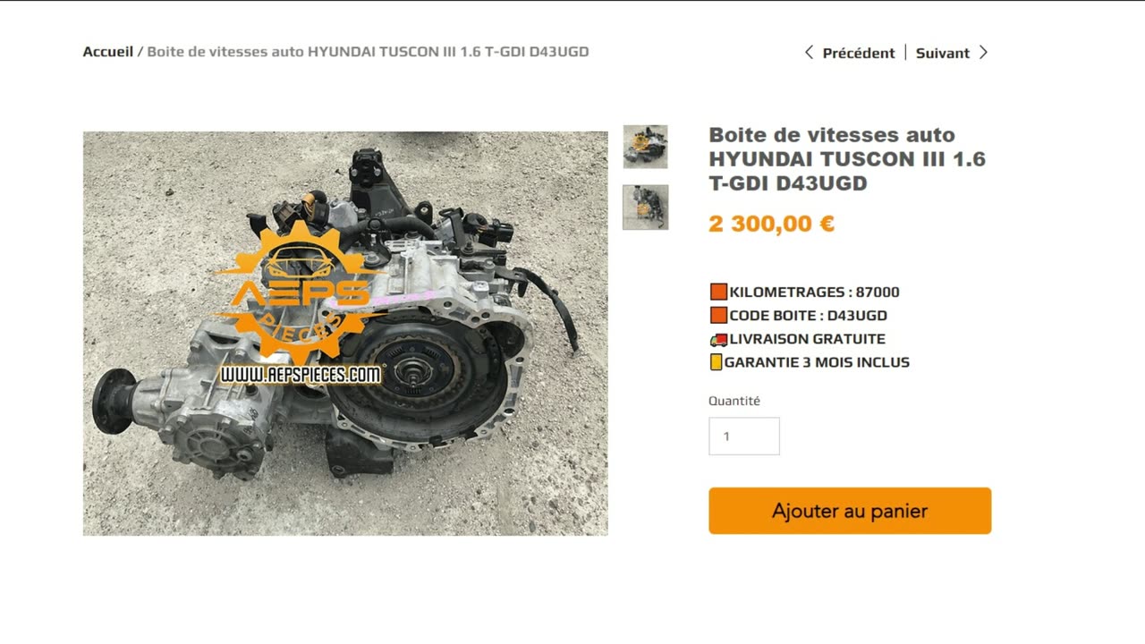 AEPSPIECES.COM - Boite de vitesses auto HYUNDAI TUSCON III 1.6 T-GDI D43UGD