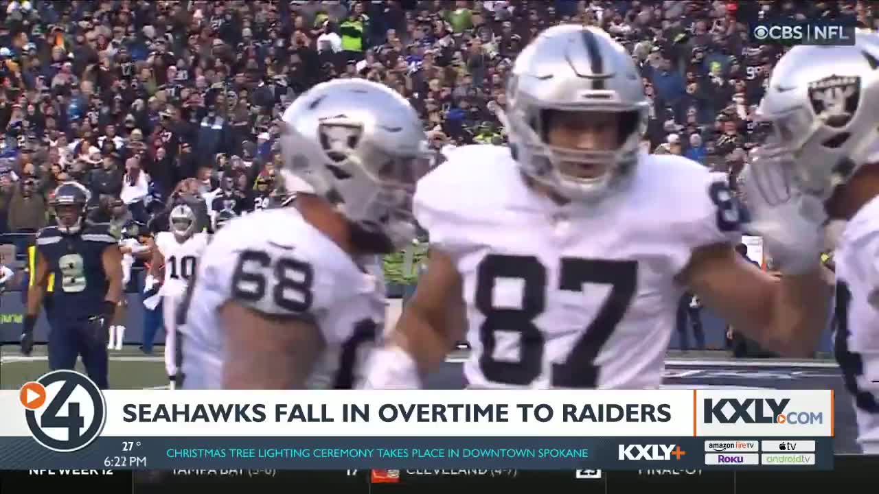 Seahawks lose in overtime against Raiders, fall to second in NFC West