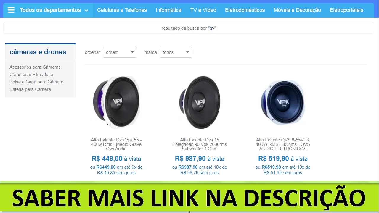 Alto Falante Qvs Vpk 55 - 400w Rms - Médio Grave Qvs Áudio