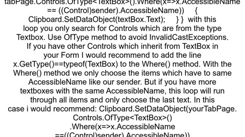 How to access the controls in the TabPage of a TabControl