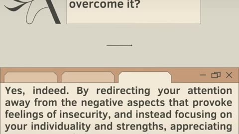 By avoiding the feeling of security, can you overcome it?