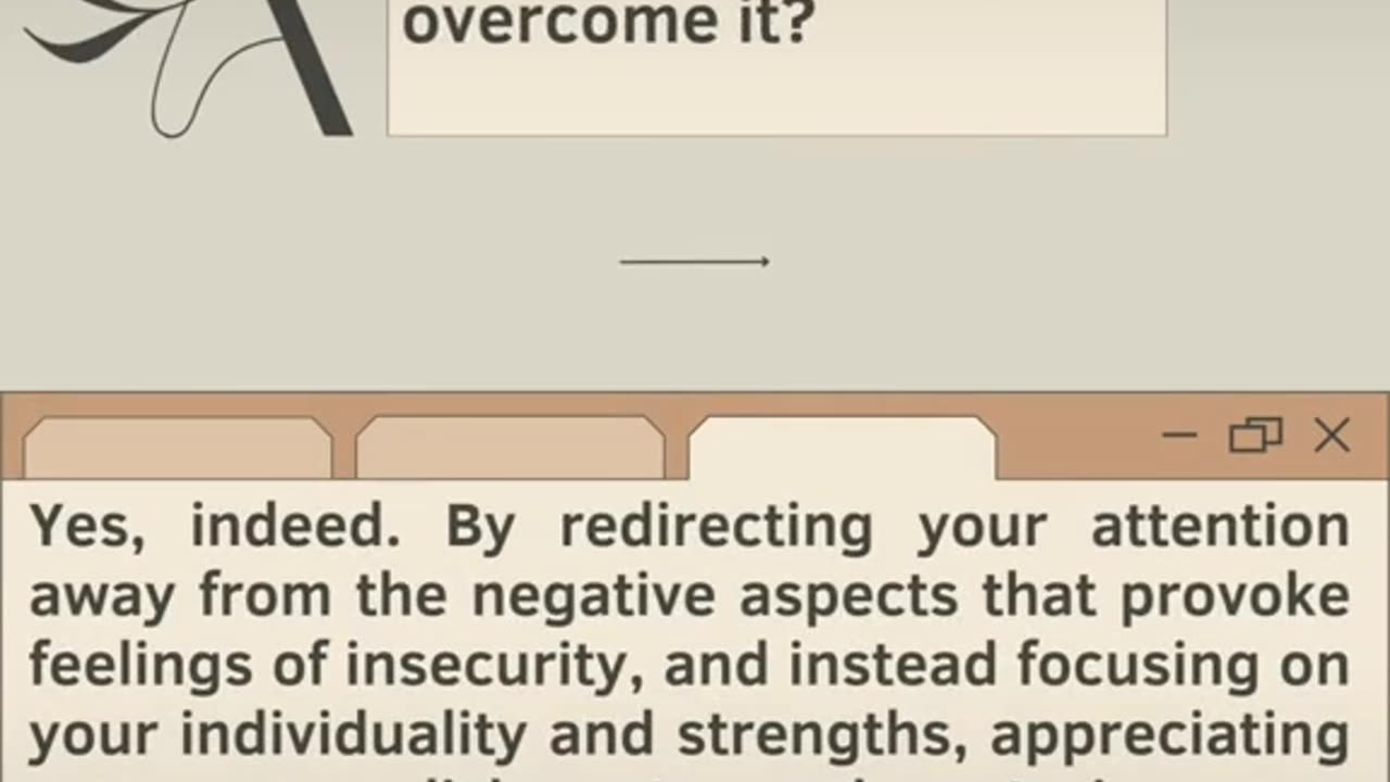 By avoiding the feeling of security, can you overcome it?