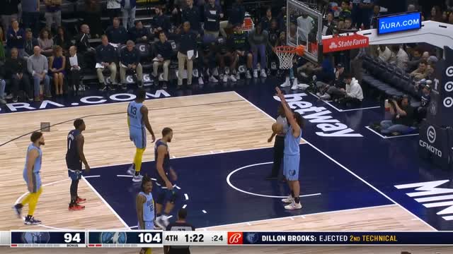 Ja Morant and Dillon Brooks both get ejected late in the game vs Timberwolves