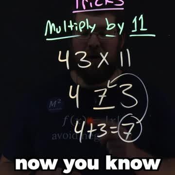 Multiply any 2-digit number by 11 in your Head | 43x11 | Minute Math Tricks Part 139 #shorts
