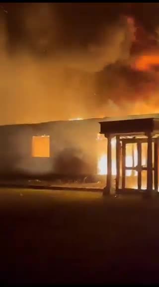 Ross Lake House in Galway,engulfed by a fire tonight.