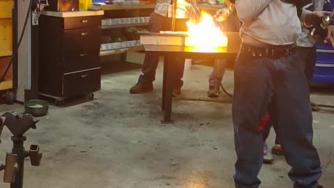 Working in the hot shop