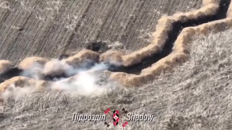 Russian Soldier Running Through Trenches