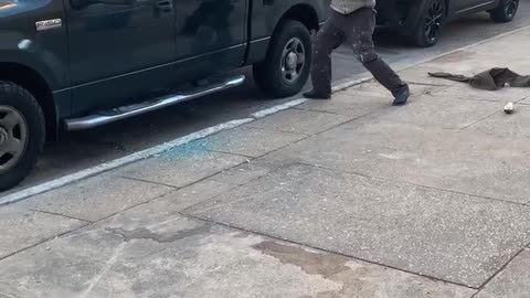 Man Smashes Truck Windows With Shovel